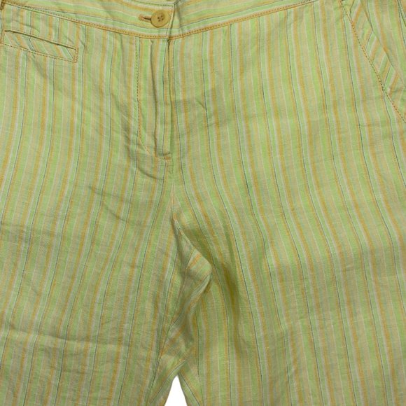 Sigrid Olsen 8 Capri Pants 32 X 21  Striped Yellow - Picture 3 of 6